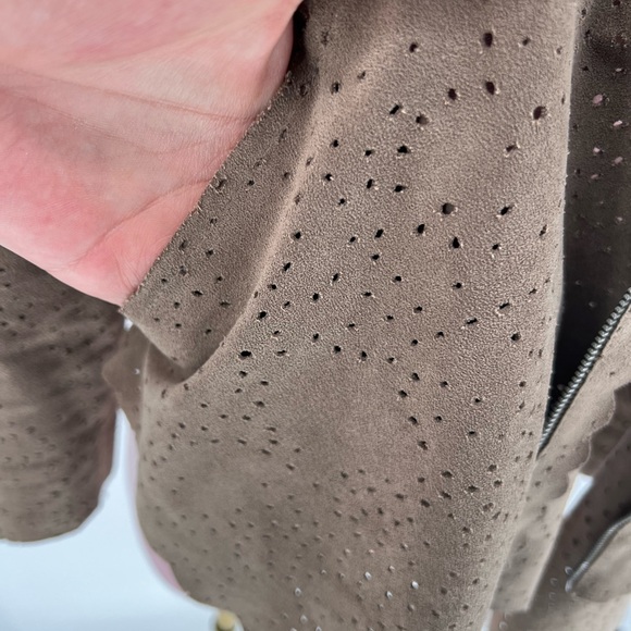 EUC BCBGMaxAzria Bri Perforated Faux Suede Jacket - Picture 10 of 13